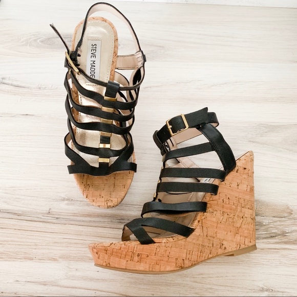 Steve Madden Shoes - Steve Madden Indyanna Cage Corks Wedges